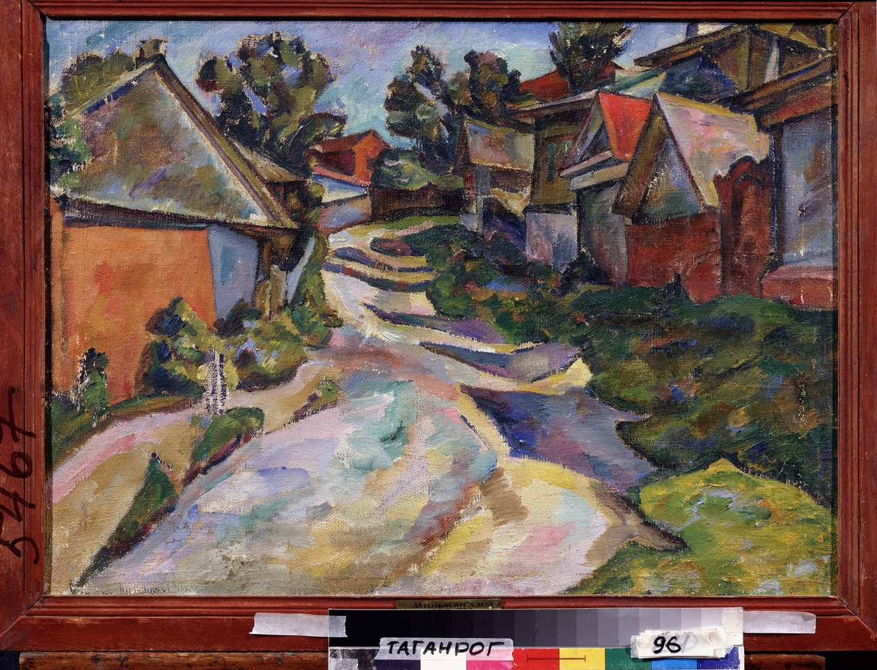 Landevej. Maleri af Adolf Israelevich Milman (1886-1930), olie på lærred af Adolf Israelevich Milman