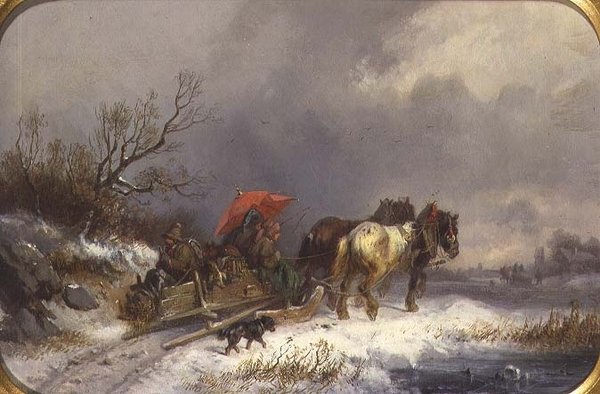En slæde om vinteren af Adolf Schmidt