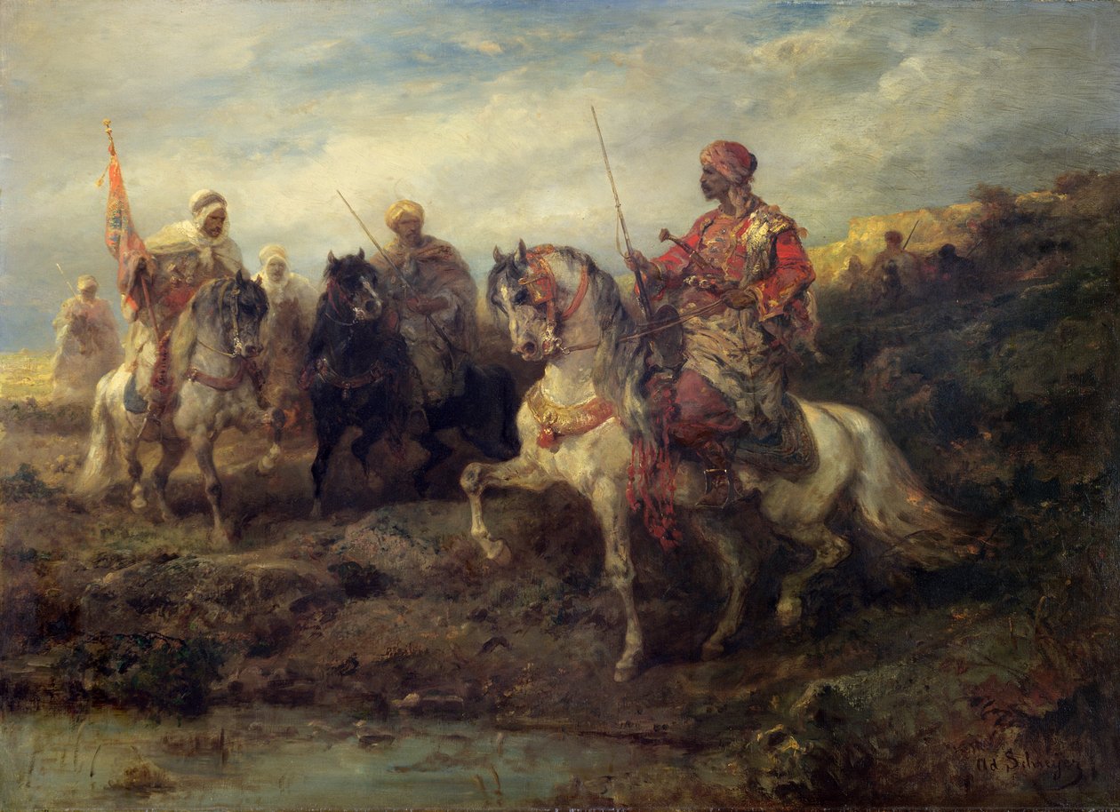 Arabiske krigere til hest af Adolf Schreyer