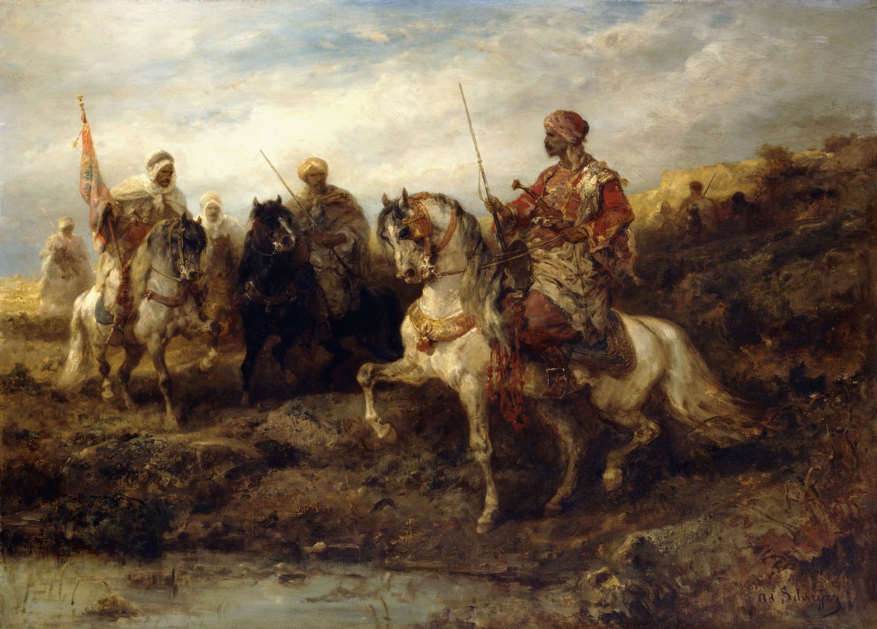 Arabiske krigere til hest, af Adolf Schreyer