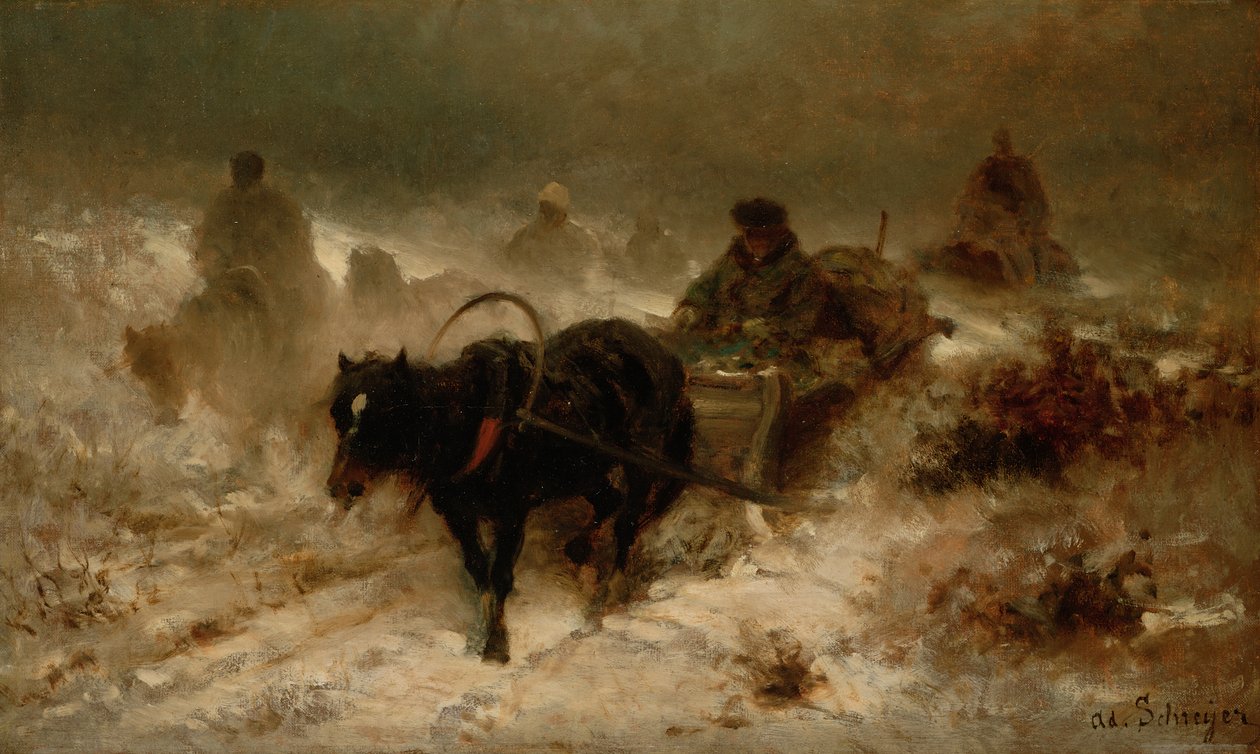 Hjemvendt, 1800-tallet af Adolf Schreyer