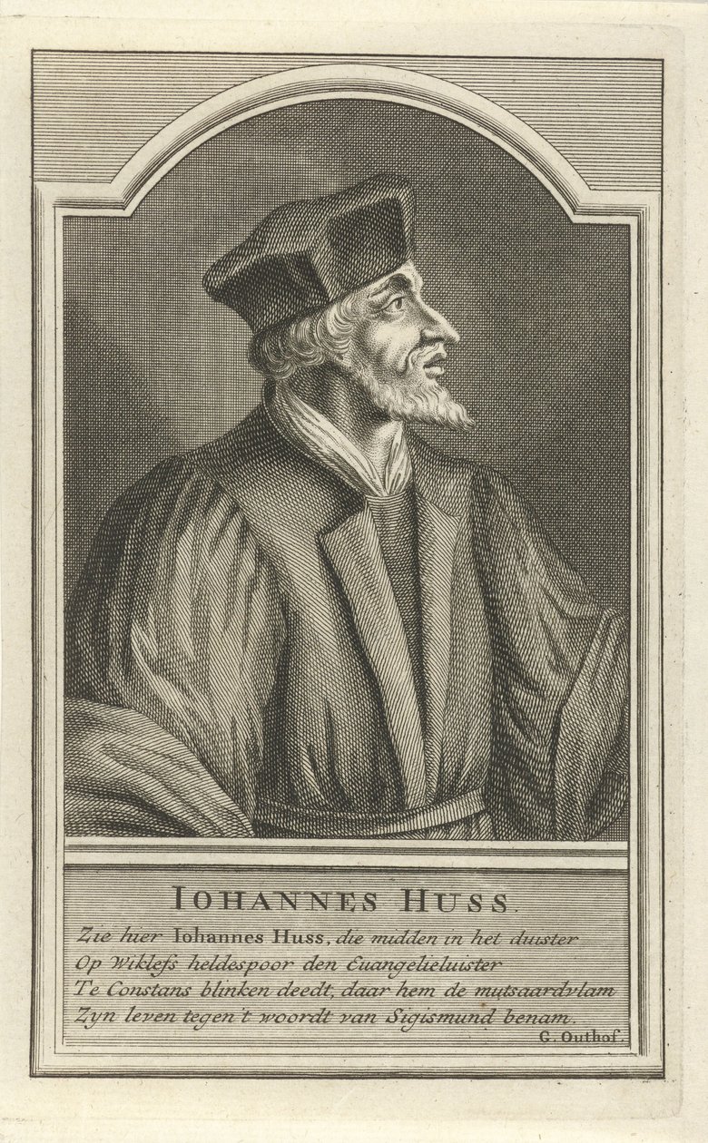 Portræt af John Hus, ca. 1710 af Adolf van der Laan