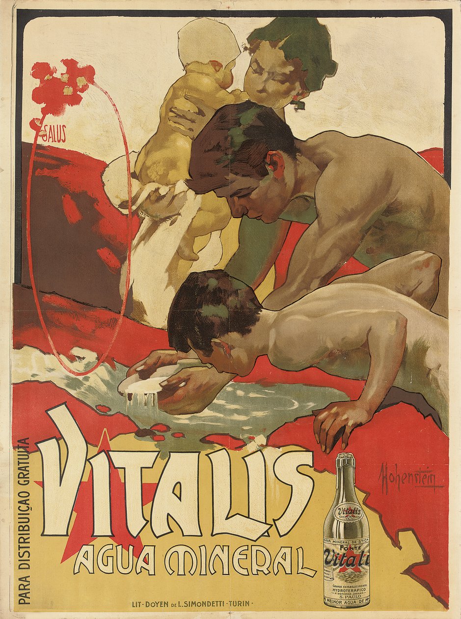 Reklameplakat for mineralvandet "Vitalis", 1895 af Adolfo Hohenstein