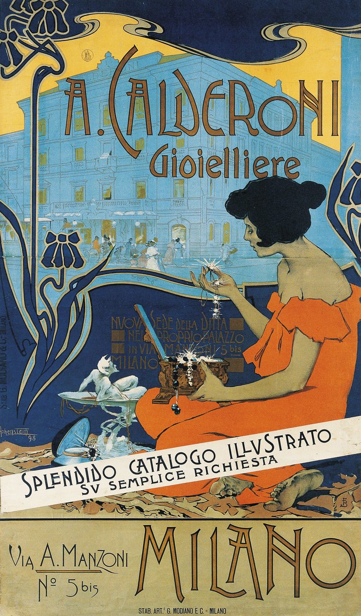 Juveler A. Calderoni A. Calderoni Juveler, Milano, 1898 af Adolfo Hohenstein