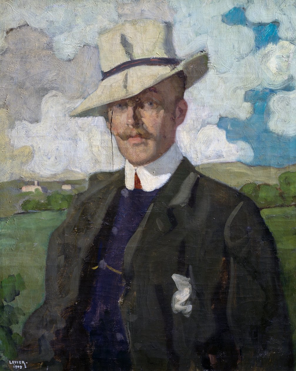 Portræt af den franske komponist Emile Desportes af Adolfo Levier