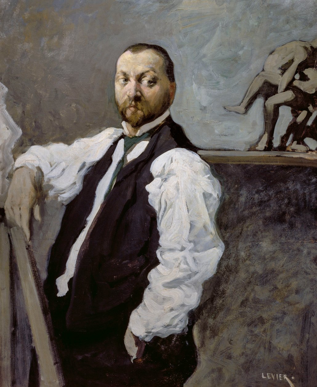 Portræt af billedhuggeren Alfonso Canciani af Adolfo Levier