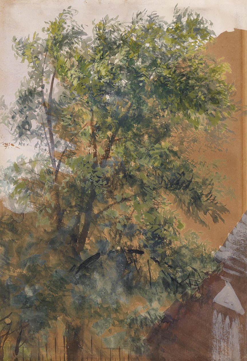 Udsigt fra studievinduet på Marienstraße af Adolph Menzel
