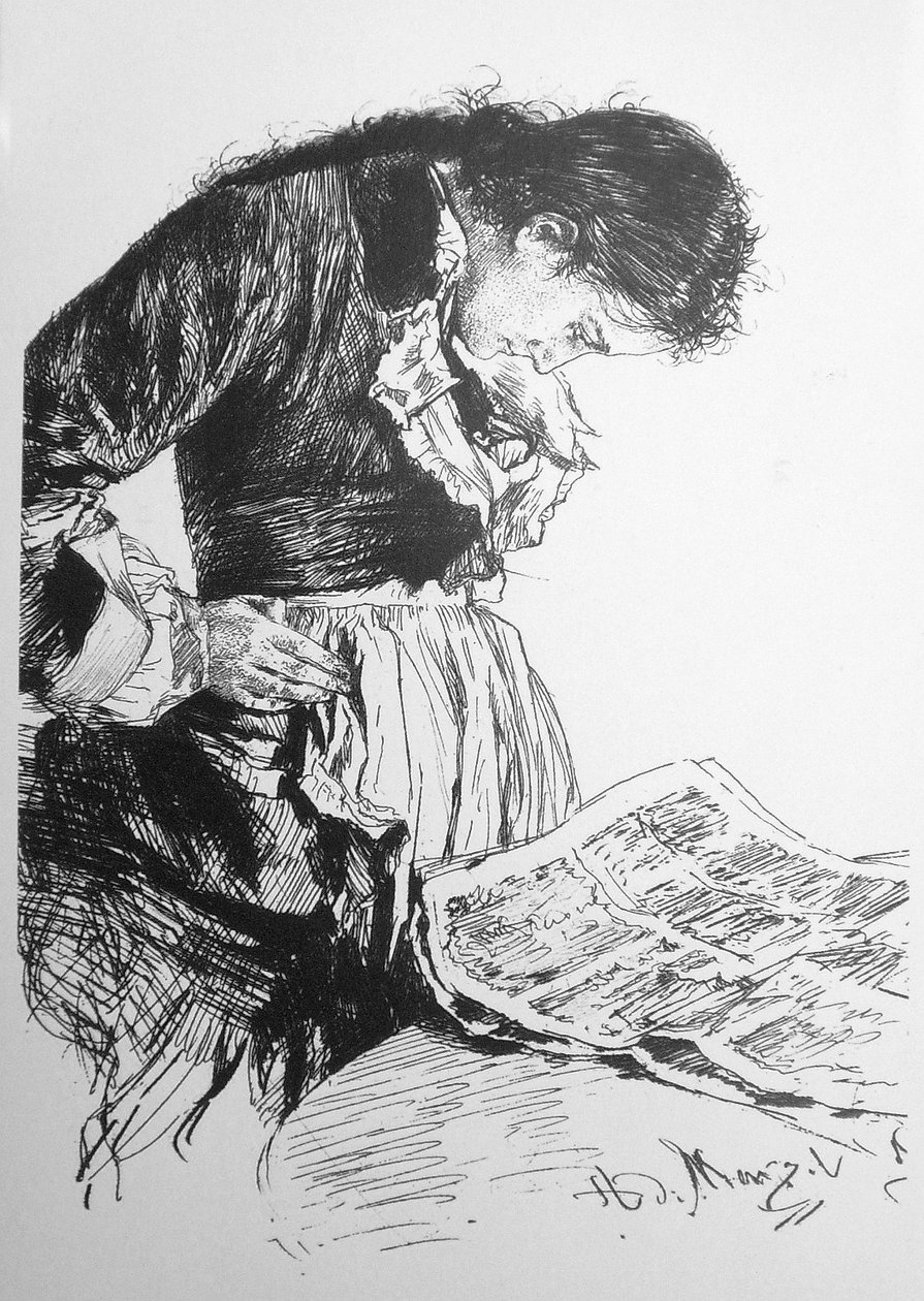 Avislæseren af Adolph Menzel