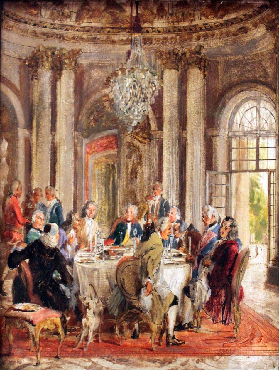 Rundt bord Friedrichs II af Adolph Menzel