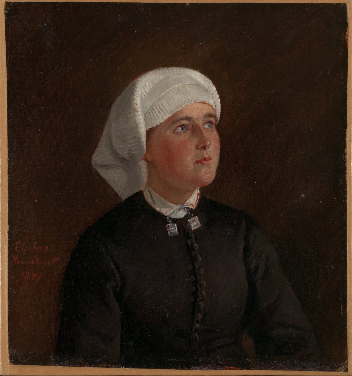 Portrait of Elseberg Herrestvedt af Adolph Tidemand