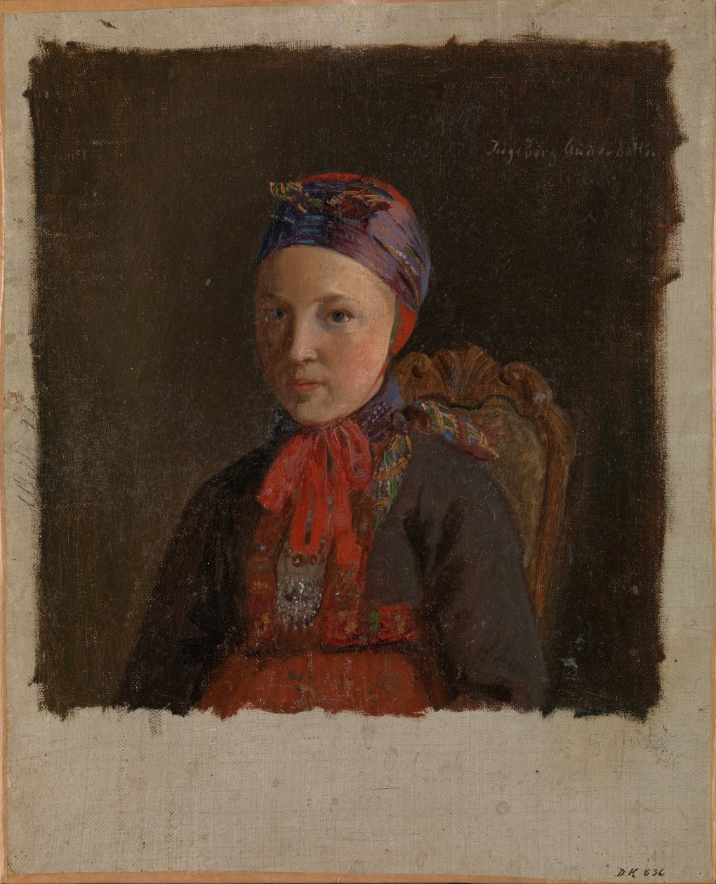 Portræt af Ingeborg Anderdatter Gulsvig af Adolph Tidemand