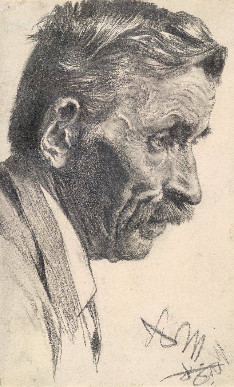 Et mands hoved af Adolph Menzel