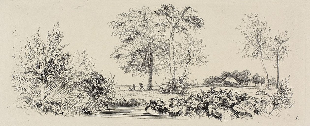 Tallerken 1, fra Radierversuche af Adolph Menzel
