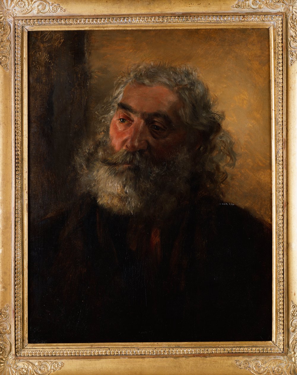 Portræt af en skægget mand, 1855 af Adolph Menzel