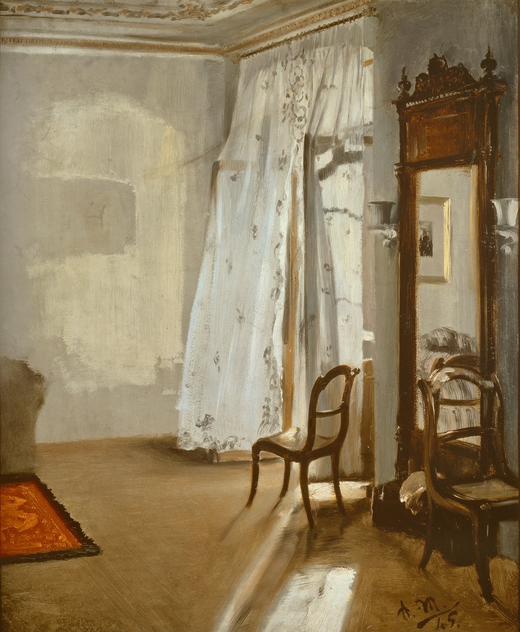 Værelse med balkon af Adolph Menzel