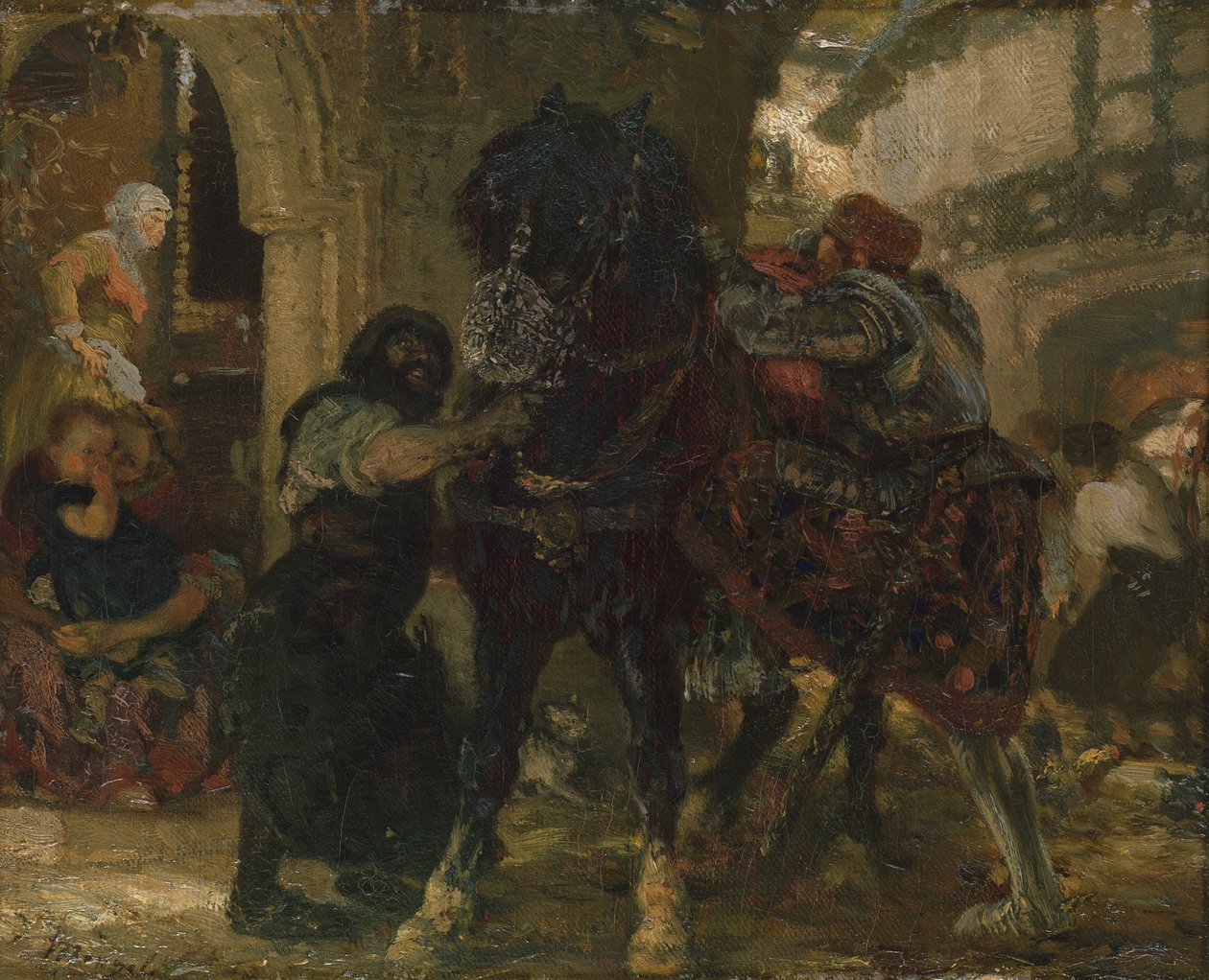 Ridderen i smedjen, 1865 af Adolph Menzel