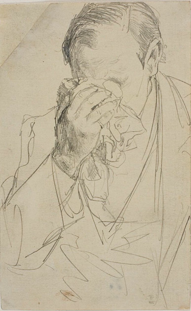 Grædende mand af Adolph Friedrich Erdmann von Menzel