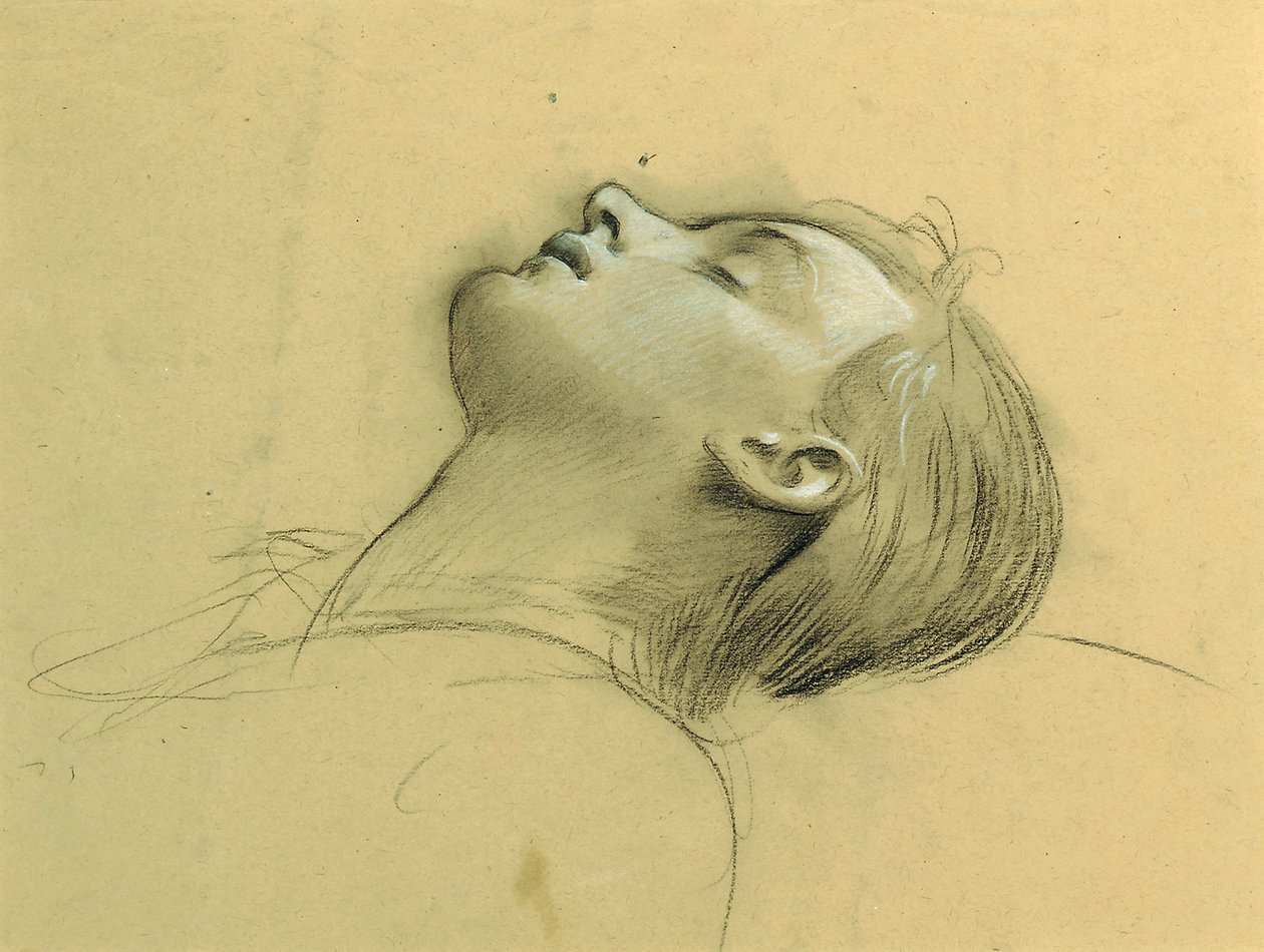 Studie af lederen af St. Cecilia, muligvis for "Ahasver" af Adolf Hiremy Hirschl