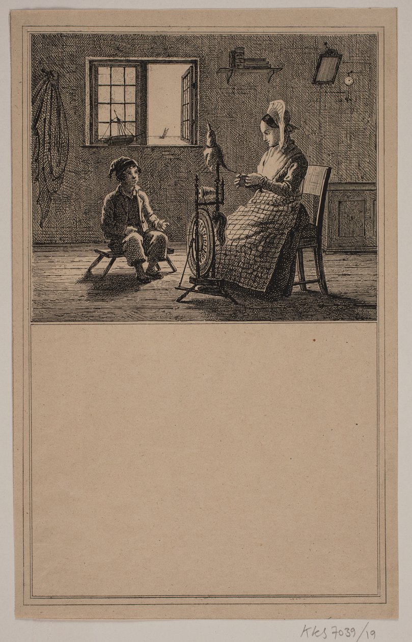 Moder og søn. Nr. 18 i Chr. Winther og M. Rørbye, "25 Billeder for små børn" af Johan Adolph Kittendorff