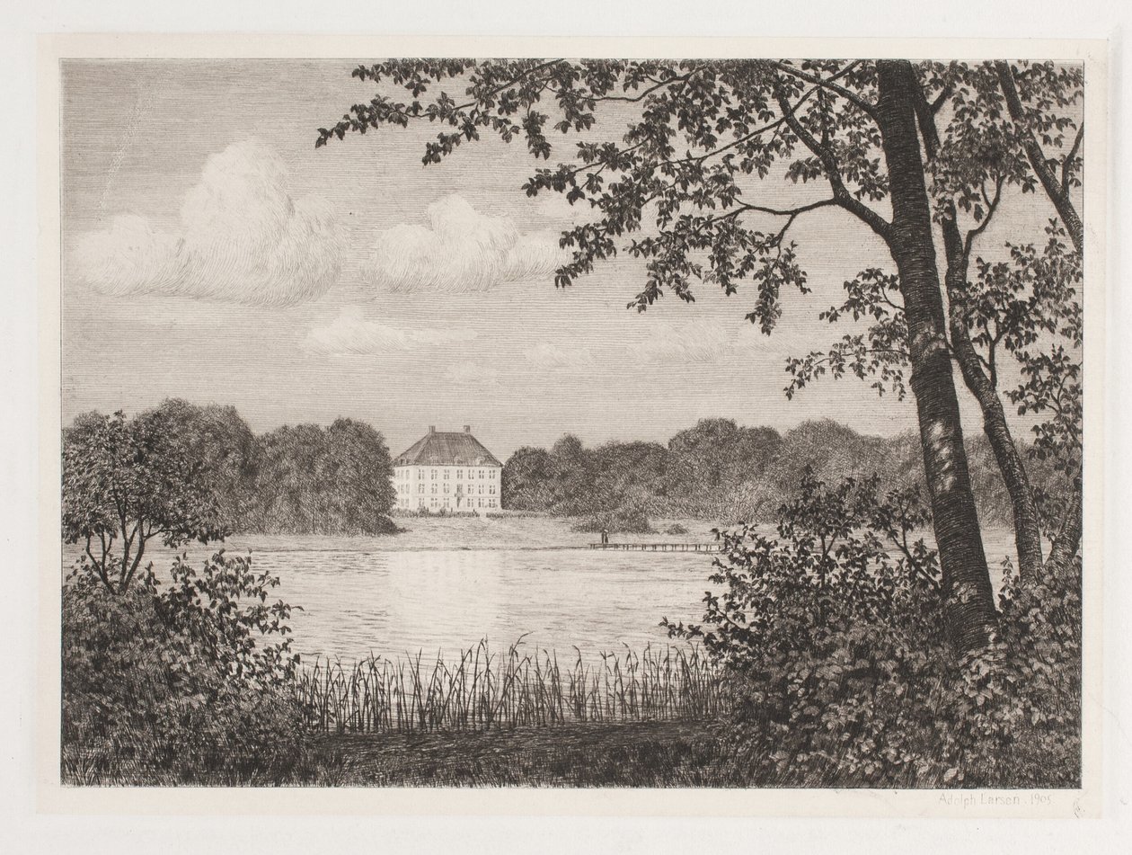 Parti ved Dronninggaard af Adolph Larsen