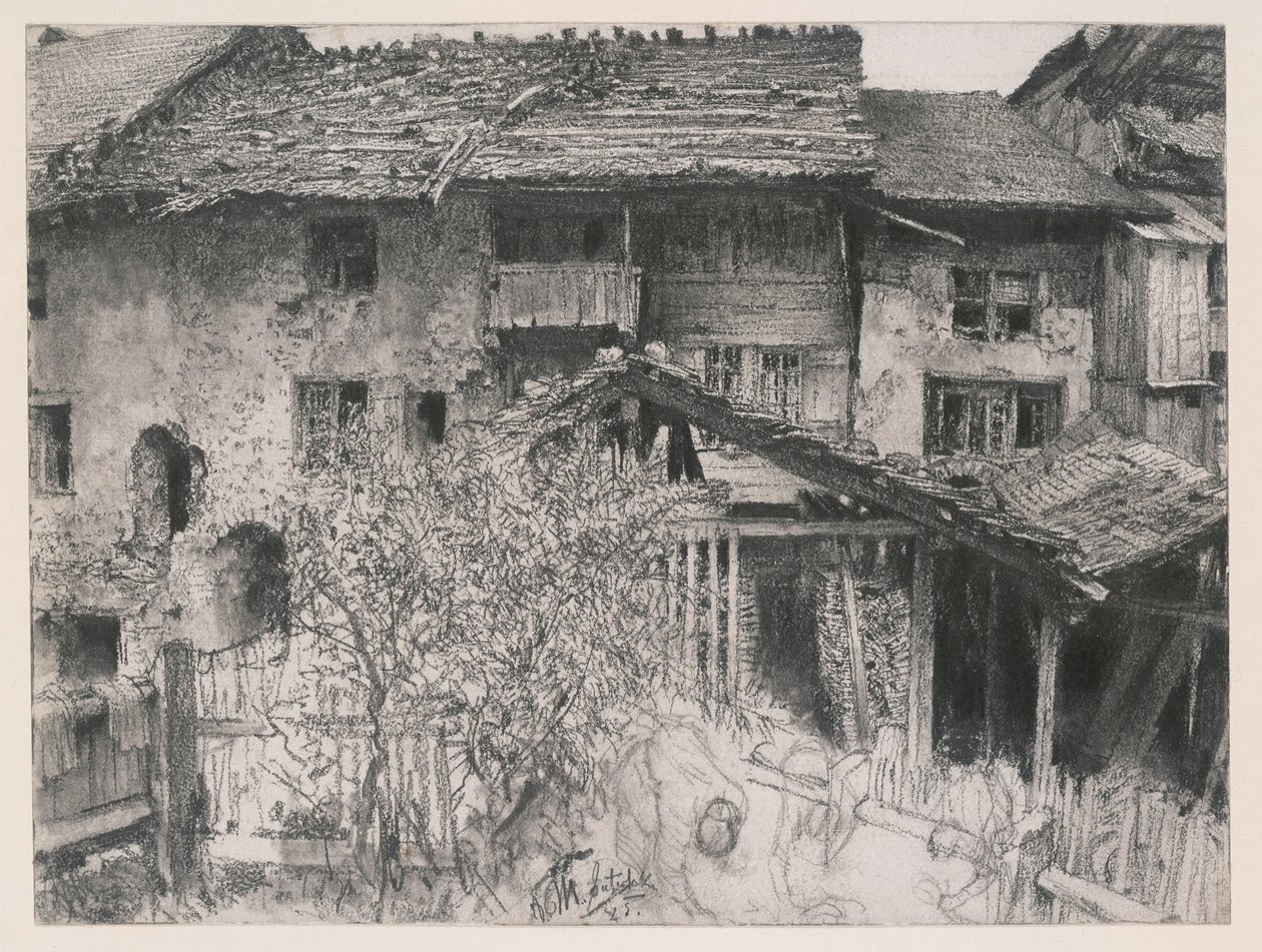 Gamle huse i Interlaken af Adolph Menzel