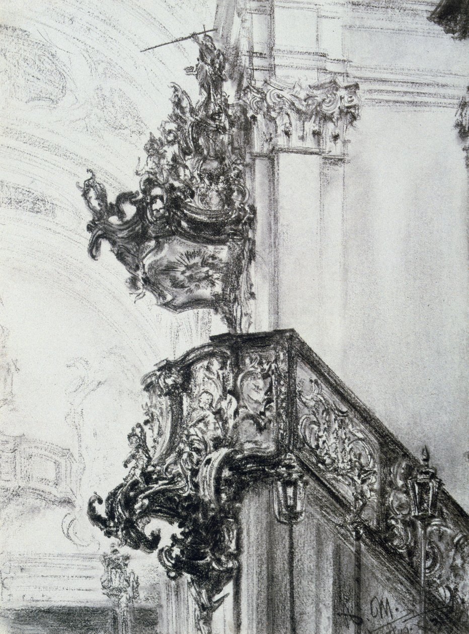 Arkitektstudie, 1830-1905 af Adolph Menzel