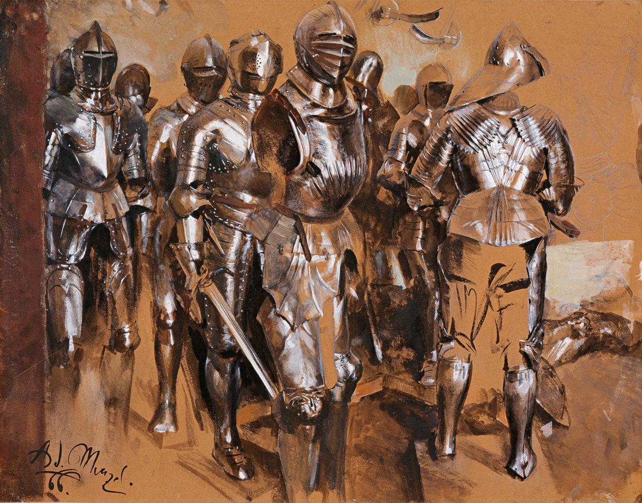 Panserkammerfantasi, 1866 af Adolph Menzel