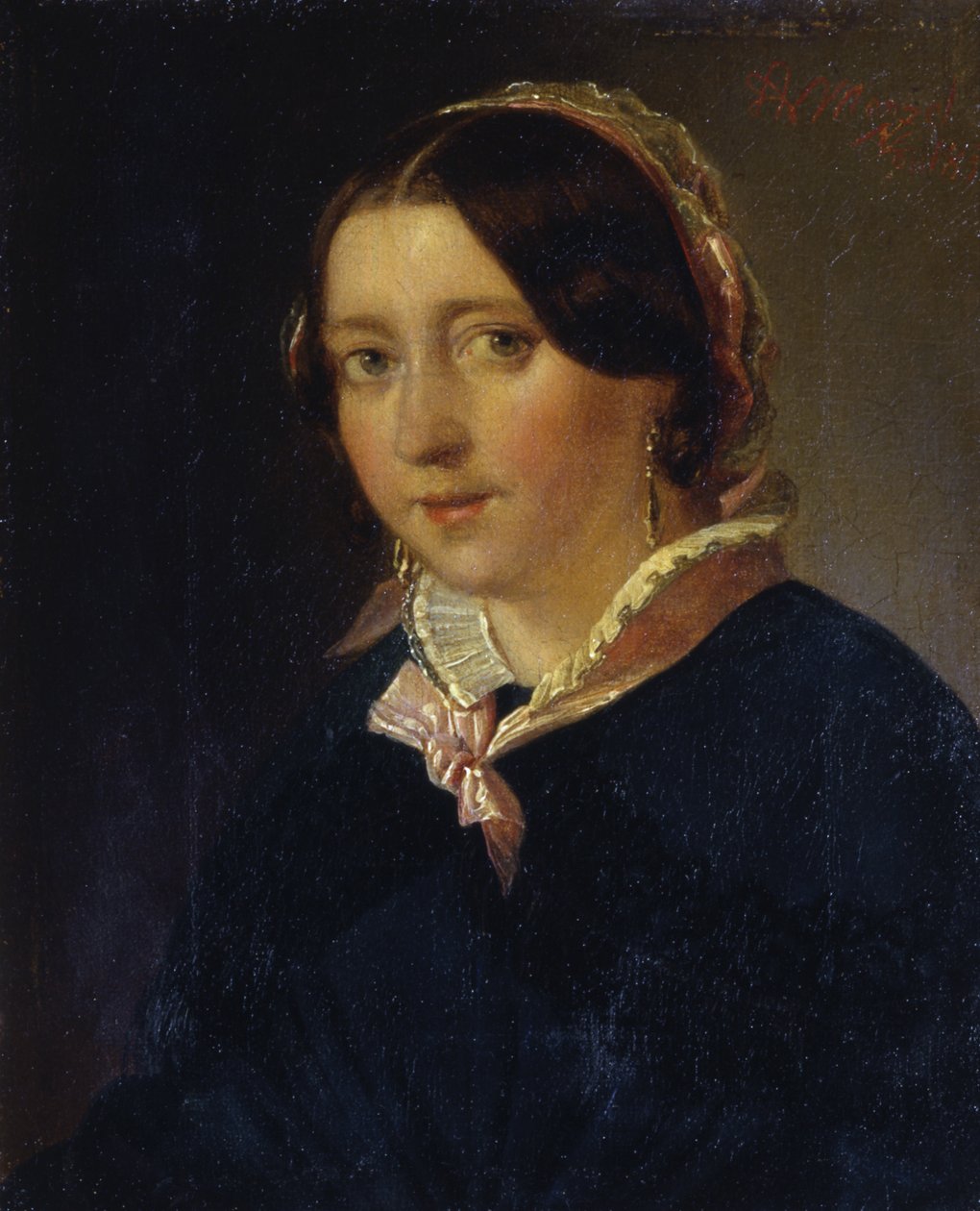 Portræt af en ung pige af Adolph Menzel