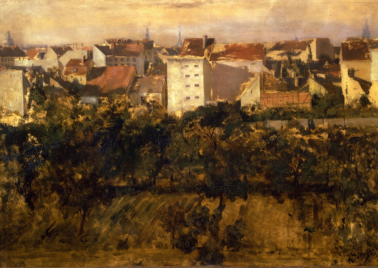Udsigt til baghuse af Adolph Menzel