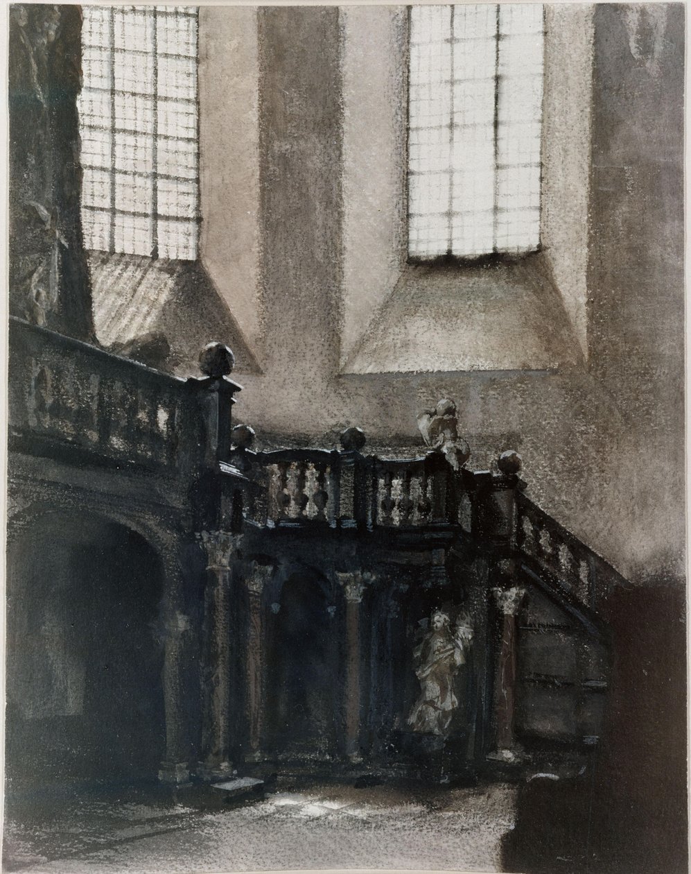 Udsigt til en barok orgelempore af Adolph Menzel