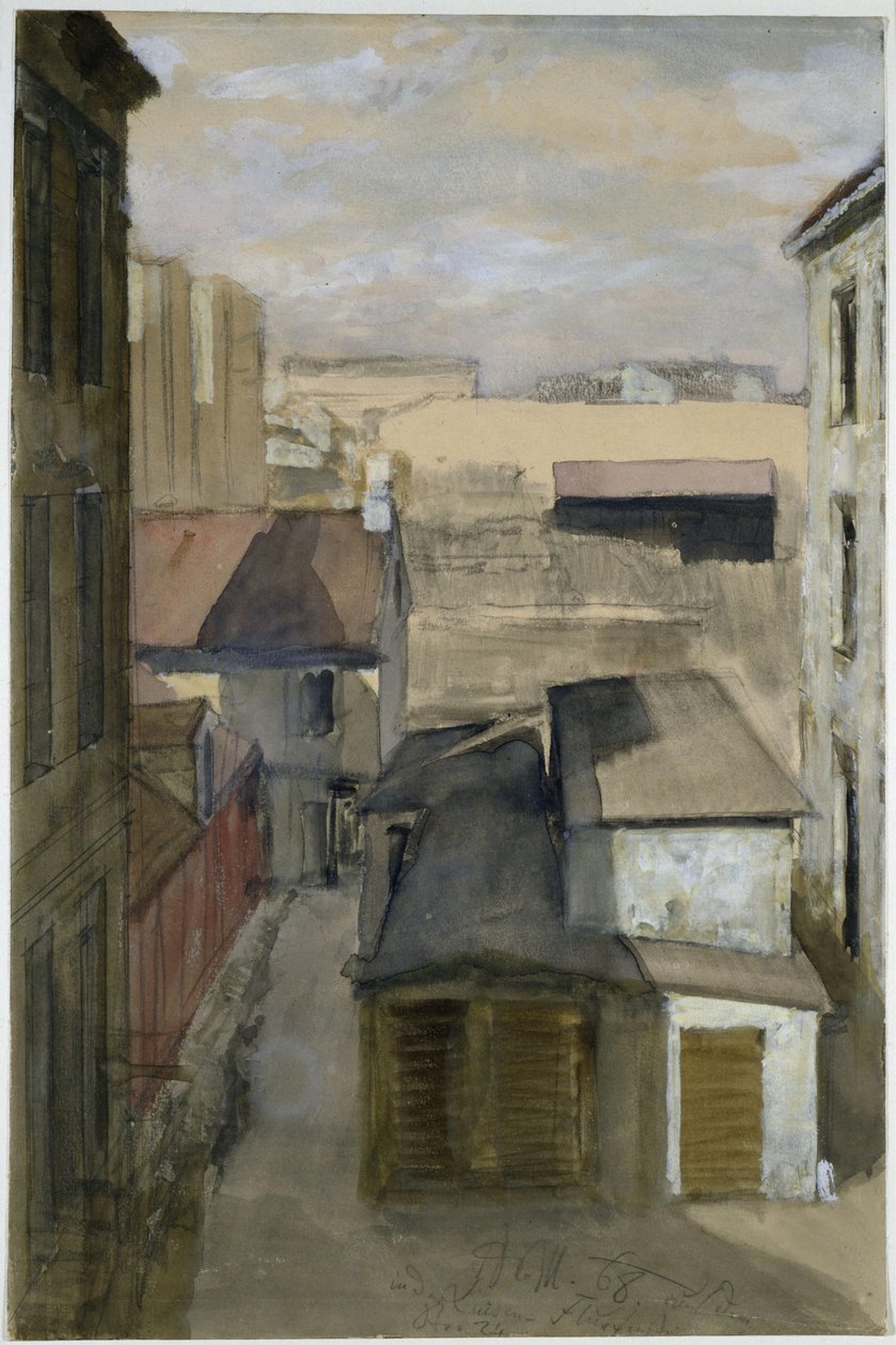 Udsigt fra vinduet i Luisenstraße 24 af Adolph Menzel