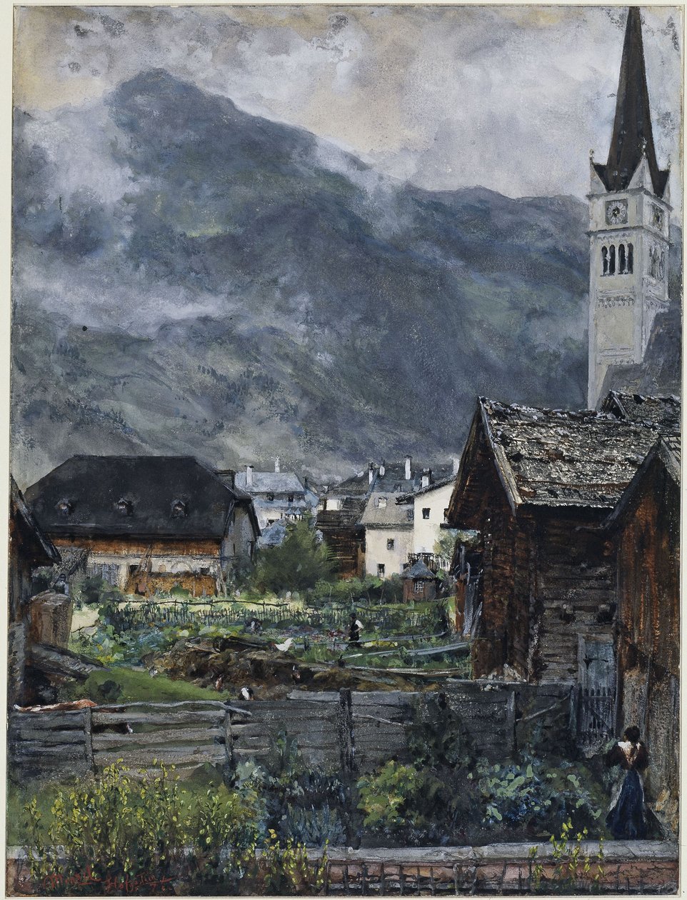 Udsigt fra Villa Herrmann over Hofgastein-dalen af Adolph Menzel