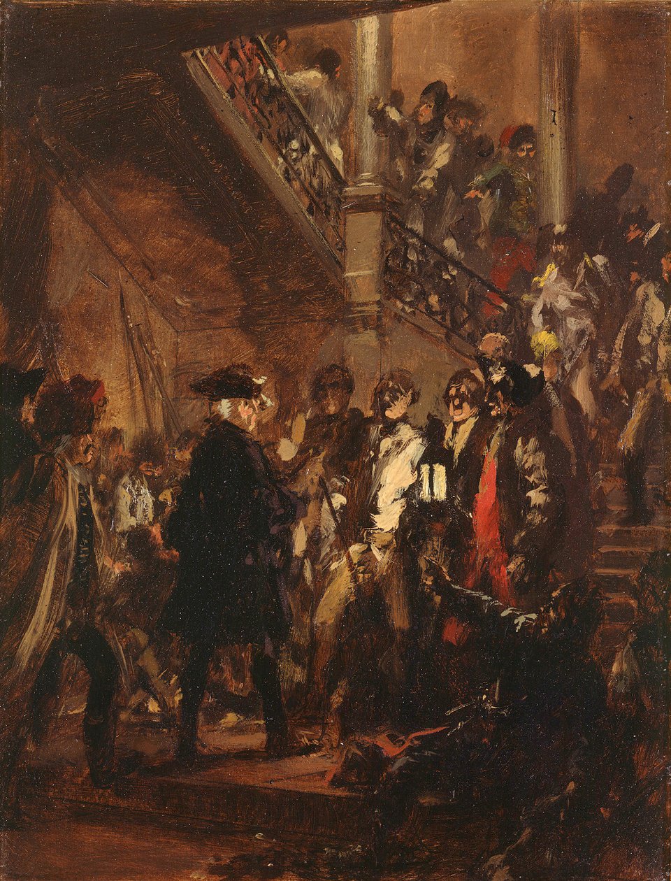 Godaften, mine herrer! (Friederik den Store i Lissa). Skitse af Adolph Menzel