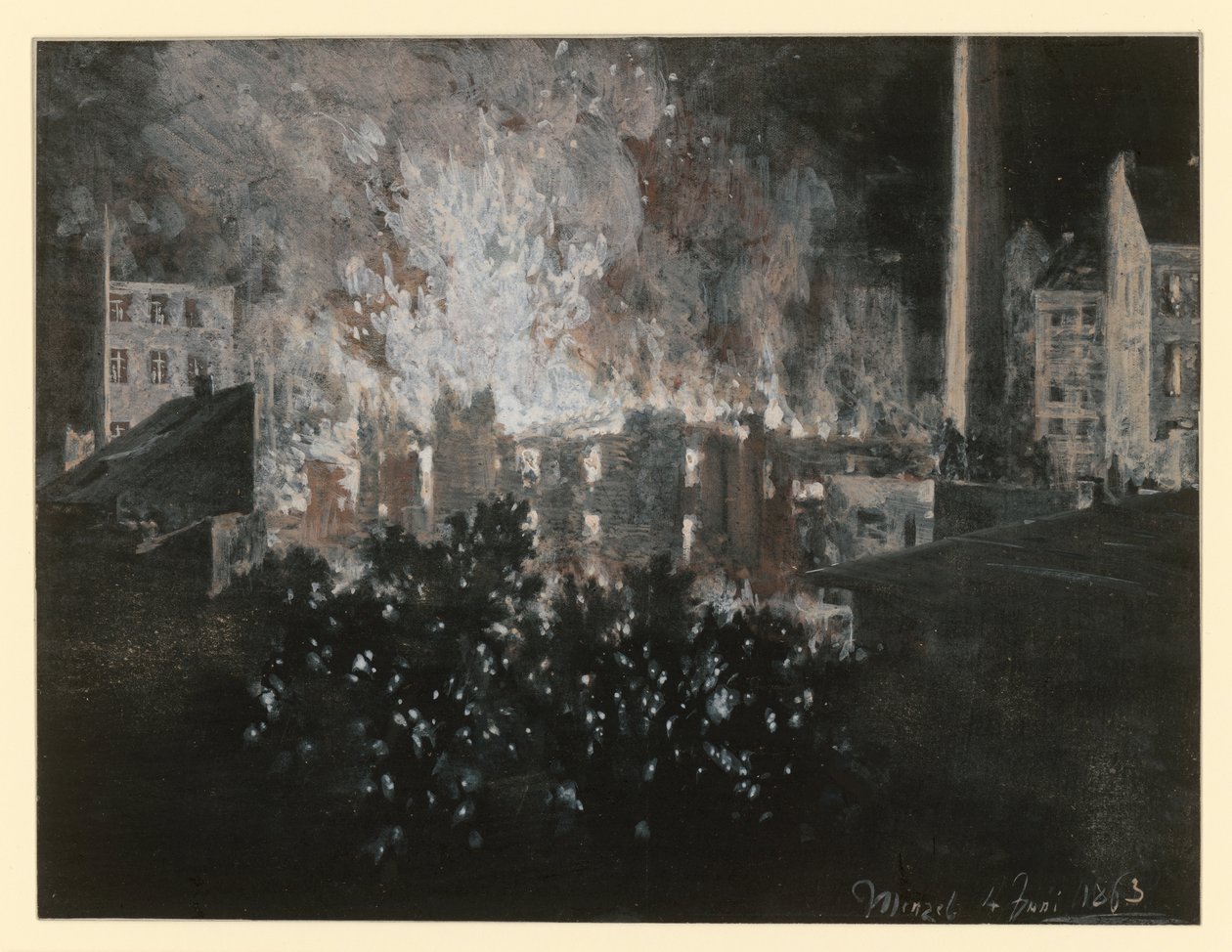 Brand i et hus af Adolph Menzel