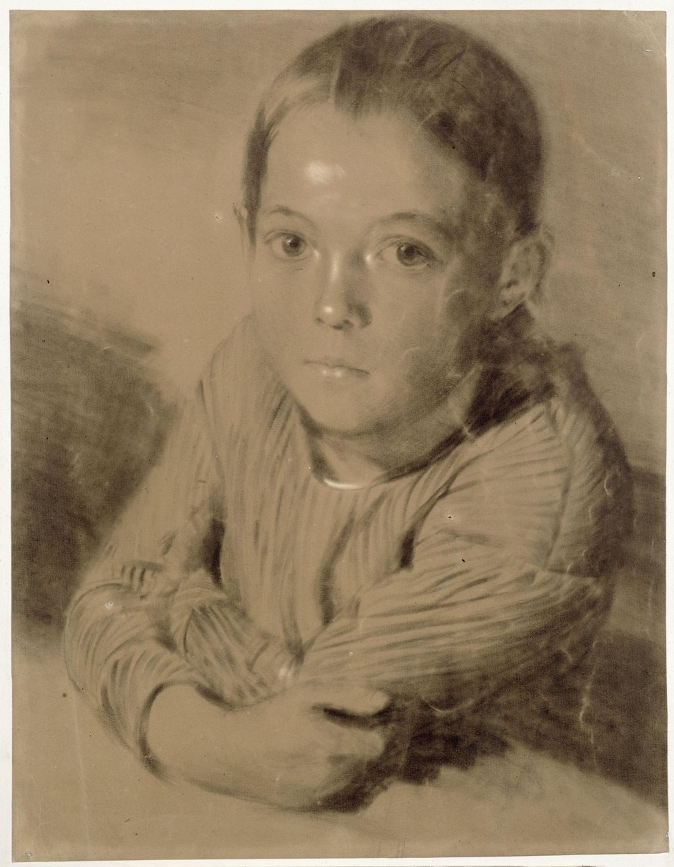 Brystbillede af en pige af Adolph Menzel