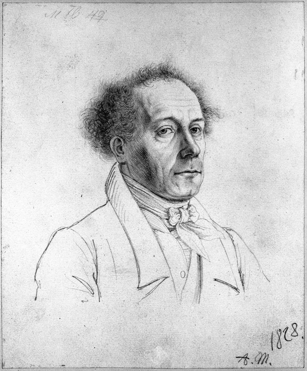 Brystbillede af en mand i midten af livet af Adolph Menzel