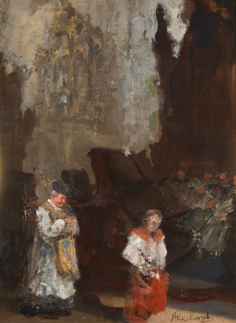 Korbænke i domkirken i Mainz. Ufærdig af Adolph Menzel