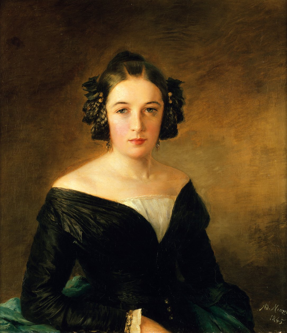 Portræt af en dame af Adolph Menzel