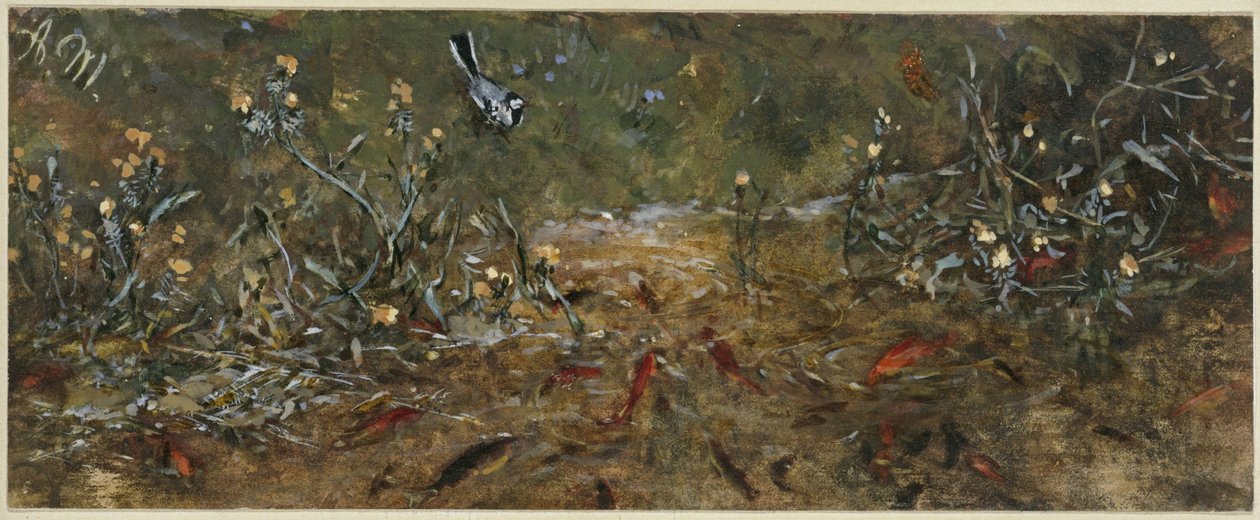 Guldfiskedammen. Fra „Børnealbummet“ af Adolph Menzel