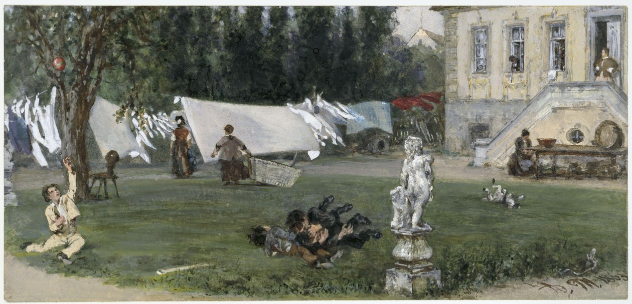 Tørrepladsen. Fra „Børnealbummet“ af Adolph Menzel