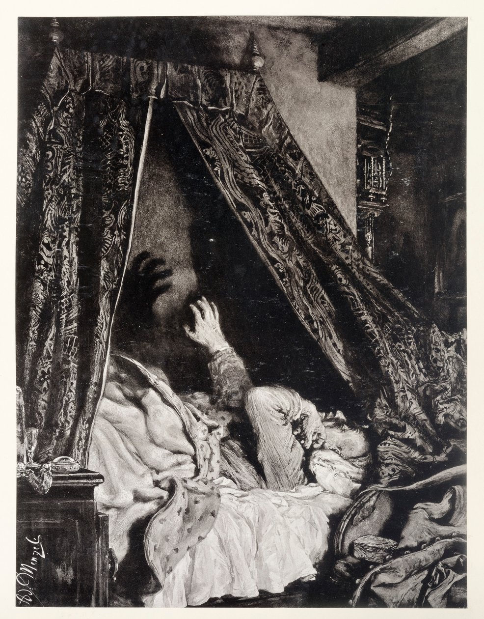 Adams smertelige drøm, til Heinrich von Kleists "Den sønderslåede krukke" af Adolph Menzel