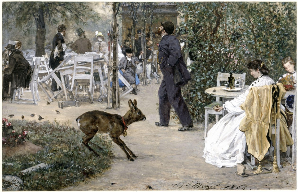 Moritzhof-havekroen. Fra »Børnealbummet« af Adolph Menzel