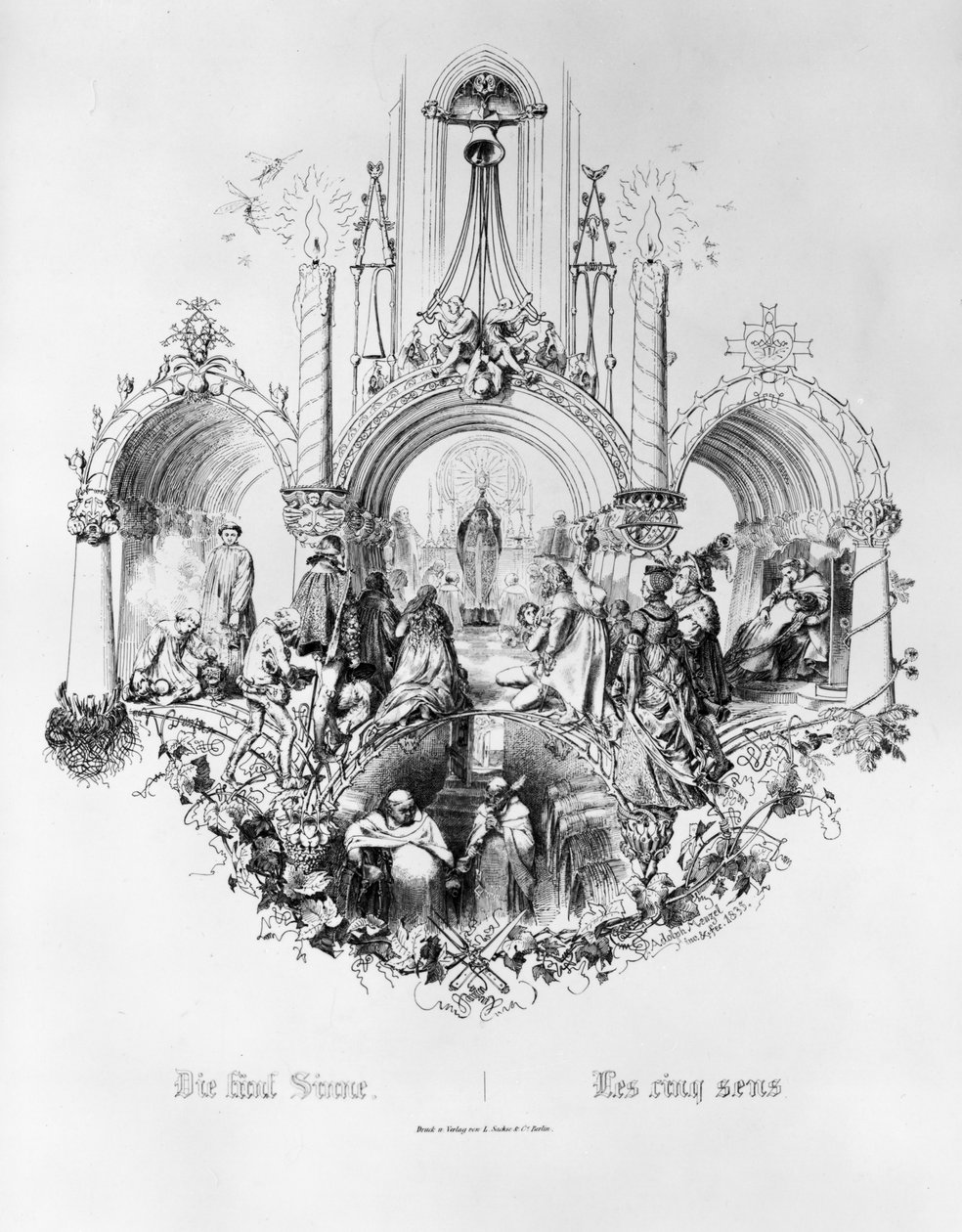 De fem sanser af Adolph Menzel