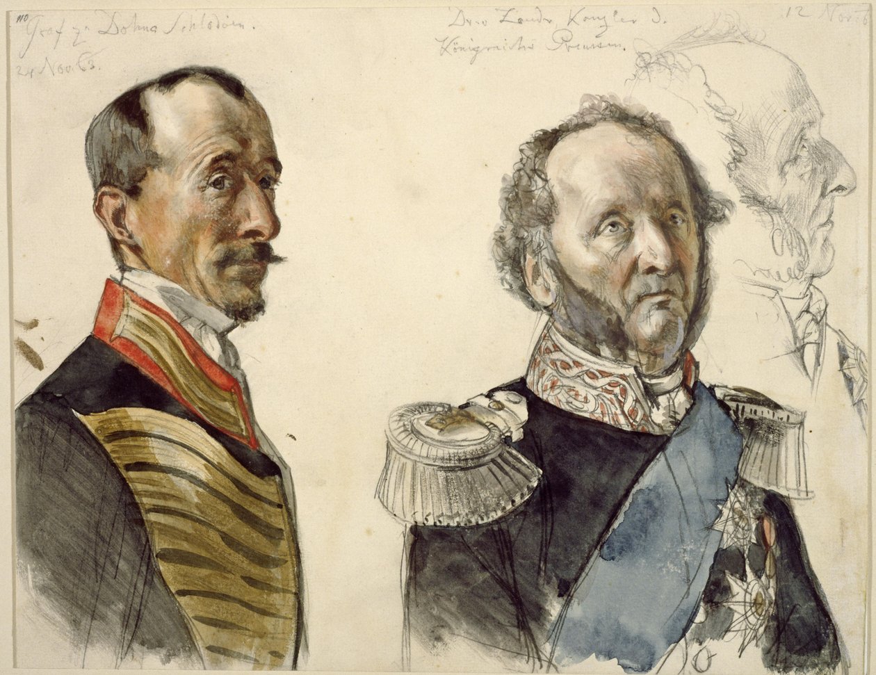 Dr. von Zander og grev zu Dohna-Schlodien. Undersøgelse af maleriet »Kroningen af Wilhelm I i Königsberg« af Adolph Menzel