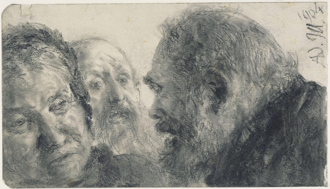 Tre hoveder af Adolph Menzel
