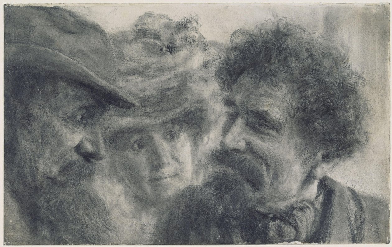 Tre hoveder af Adolph Menzel