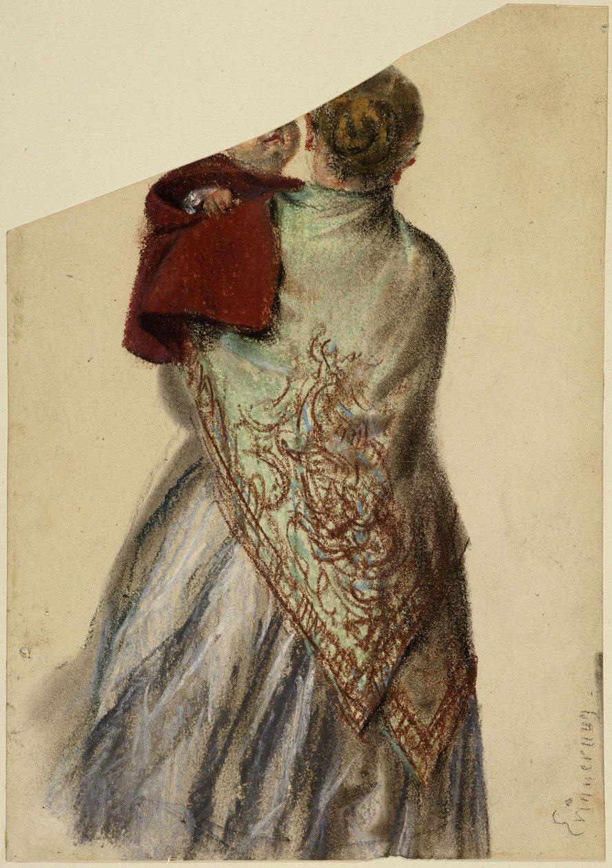 Kvinde med et lille barn på armen af Adolph Menzel