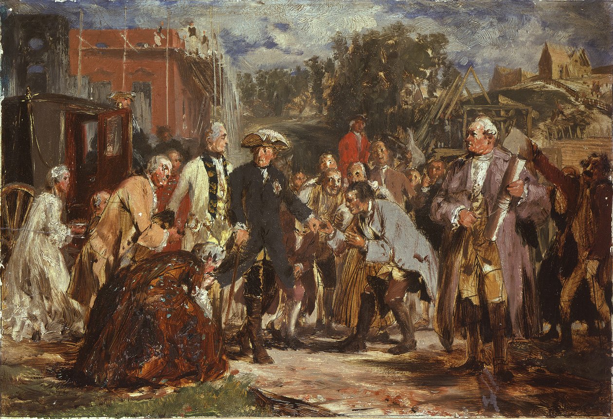 Frederik den Store på rejse. Skitse af Adolph Menzel
