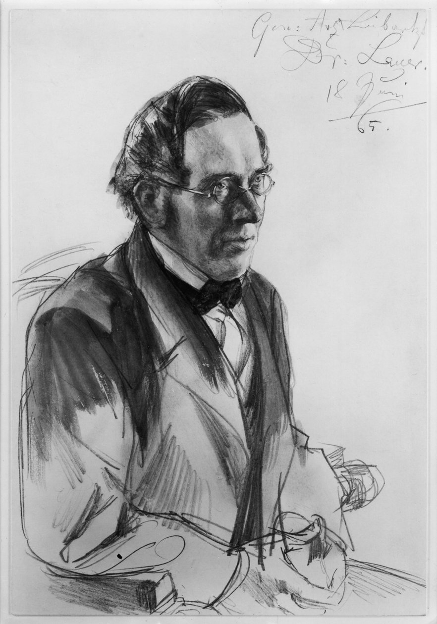 General- og livlæge dr. Gustav Lauer. Studie til maleriet „Kroningen af Wilhelm I i Königsberg“ af Adolph Menzel