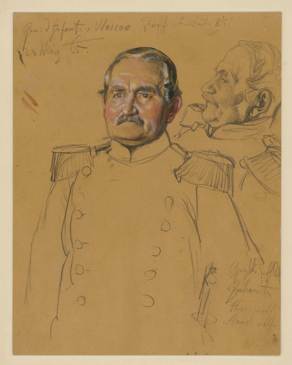 General von Wussow, portrætstudie til »Wilhelm I’s kroning i Königsberg« af Adolph Menzel